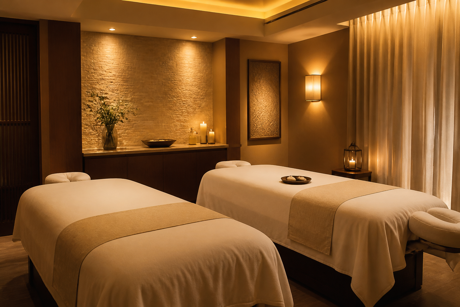 Couples massage suite setup at Dubai Massage Spa on River Rd, Nairobi